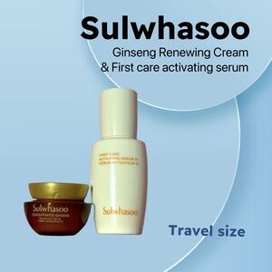 🇰🇷🆕NWOB* SULWHASOO |TRAVEL| Luxe K-Beauty Anti-Aging & Glow Duo Serum + Cream